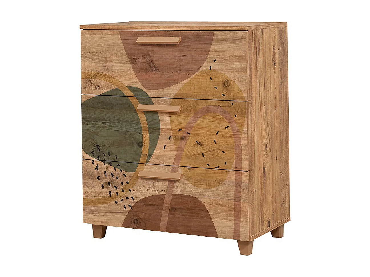 Cómoda Leva Gravis Form color pino atlántico 80x43x95 cm