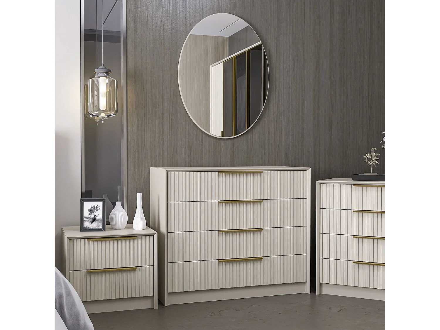 Cómoda Kale Lux 7940 piedra 100x85x45 cm