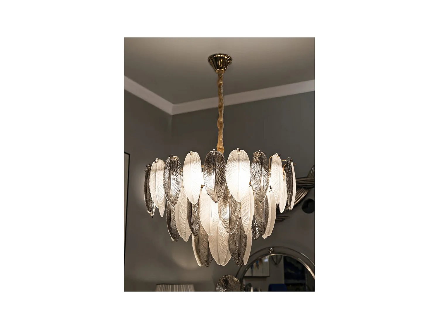 Lampa Wisząca MF899, Szary, 60x60x40 cm, Epikasa