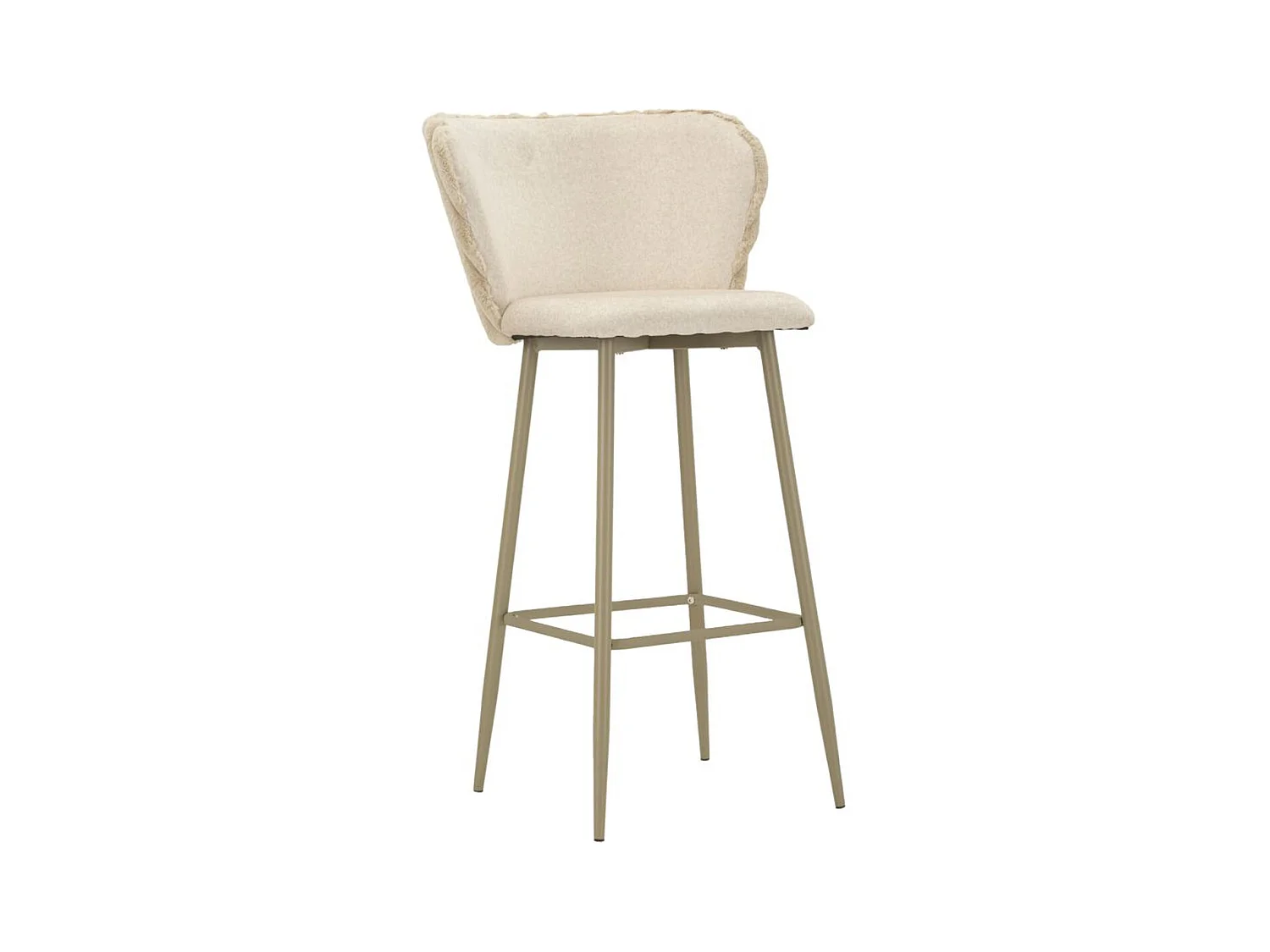 Lot de 2 Tabourets Hauts MF883, Beige, 55x58x106 cm, Epikasa