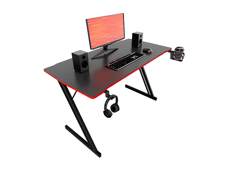 Spector - Scrivania da Gaming 120x60x76 cm con LED in MDF e Metallo Nero