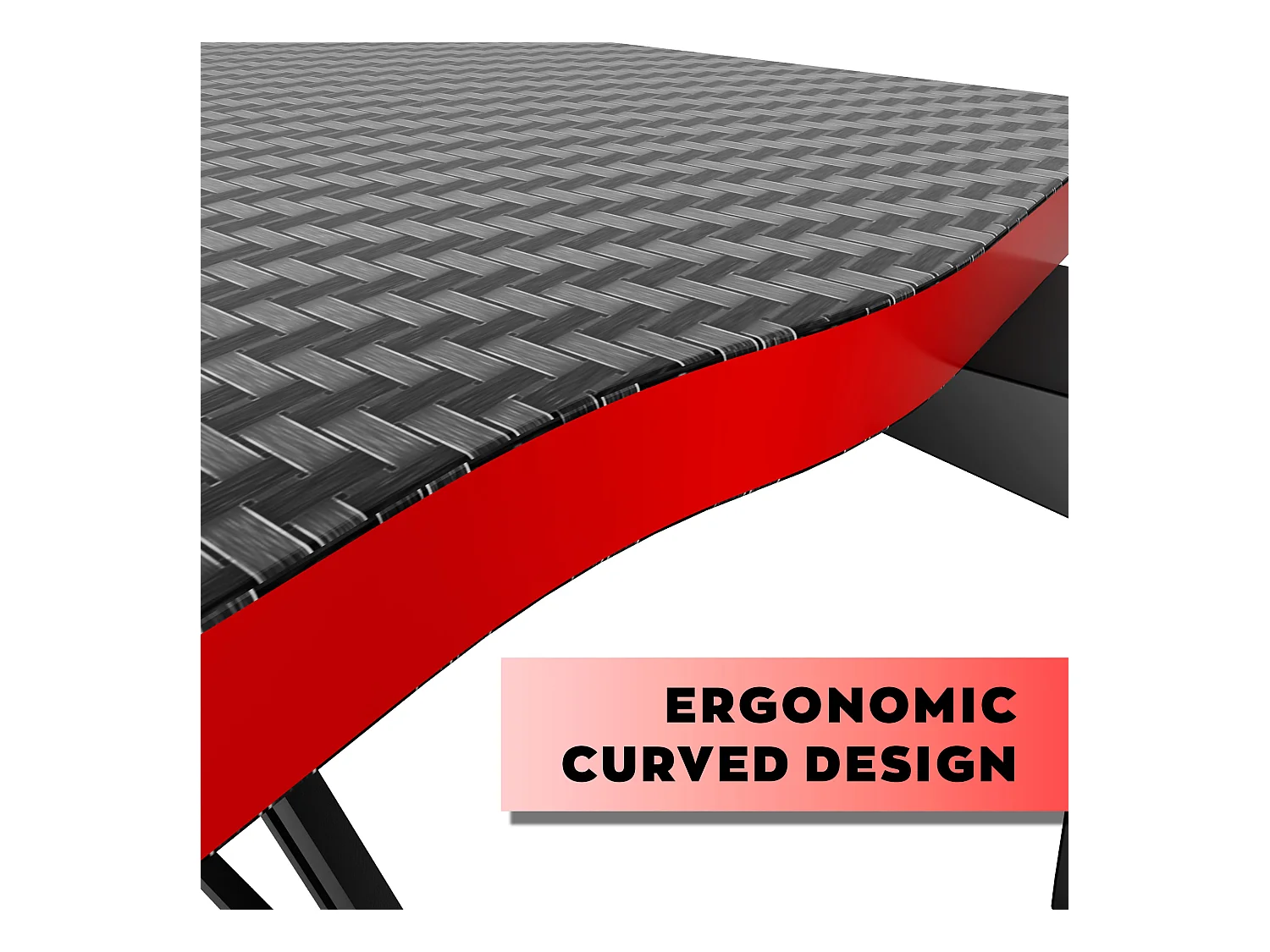 Spector - Escritorio gaming 120x60x76 cm con LED en MDF y metal negro