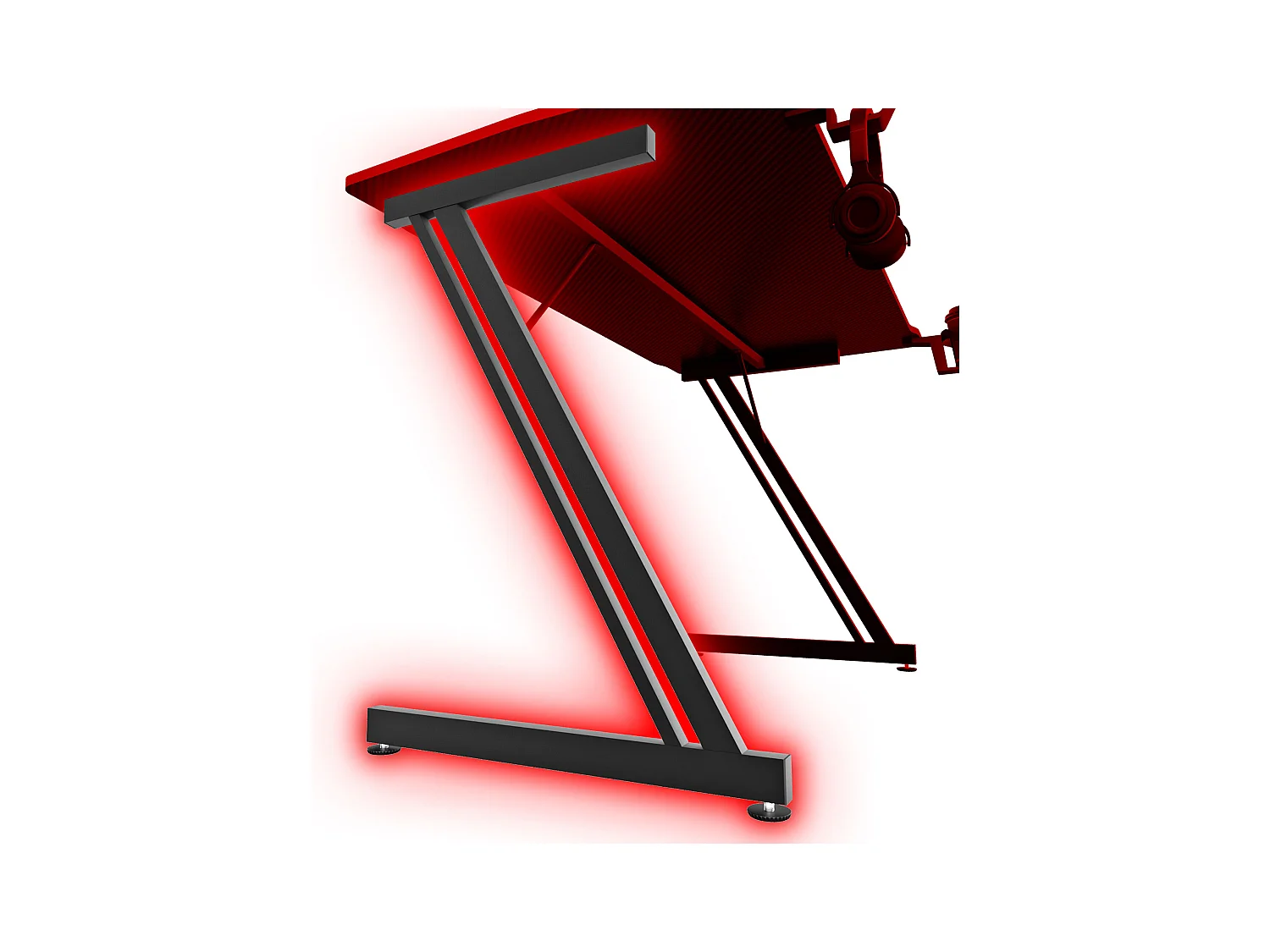 Spector - Escritorio gaming 120x60x76 cm con LED en MDF y metal negro