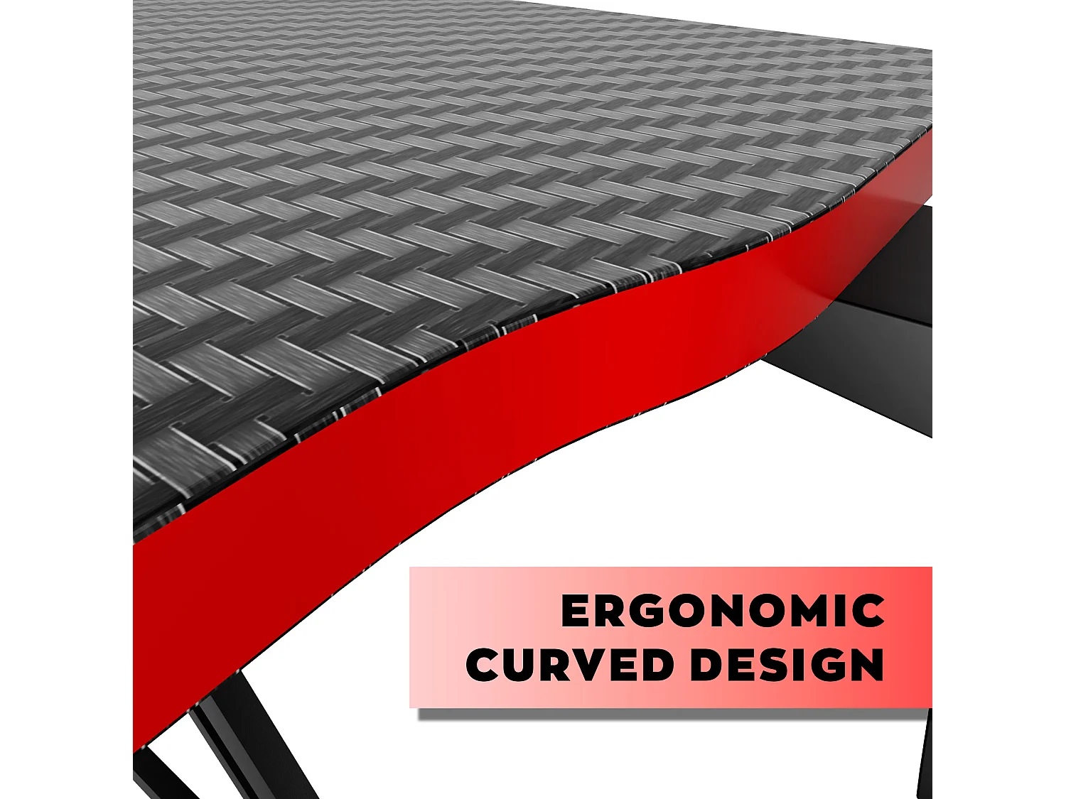 Spector - Bureau de gaming 120x60x76 cm avec LED en MDF et métal noir