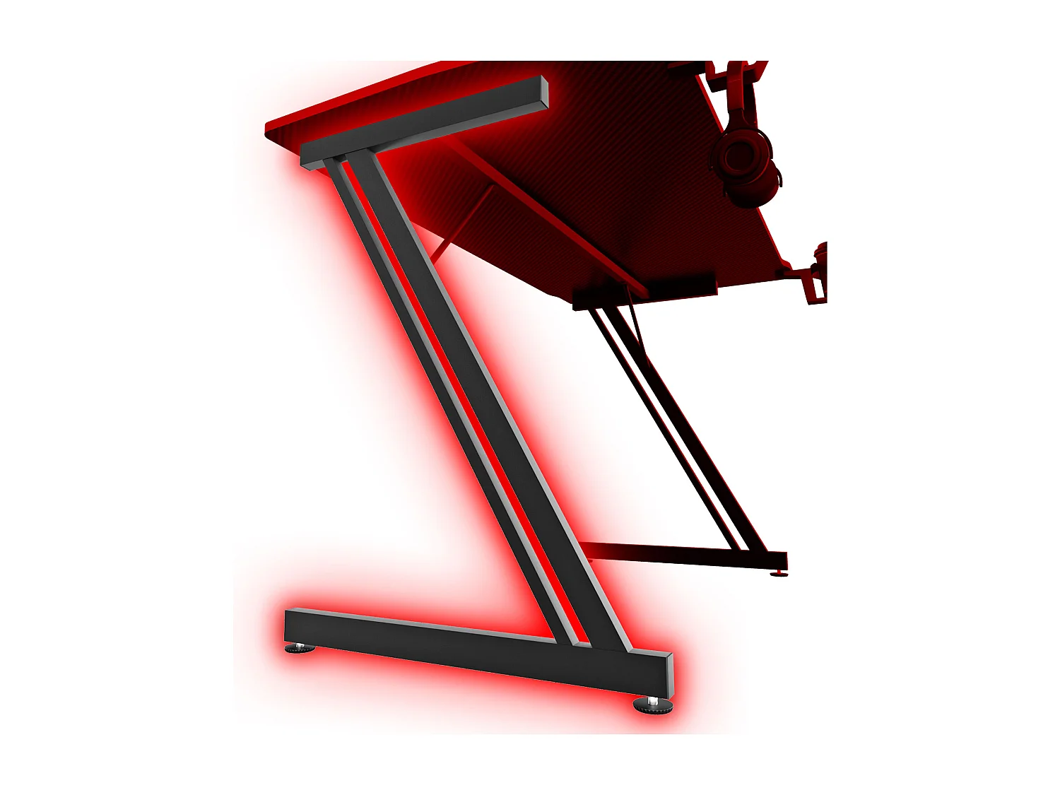 Spector - Bureau de gaming 120x60x76 cm avec LED en MDF et métal noir