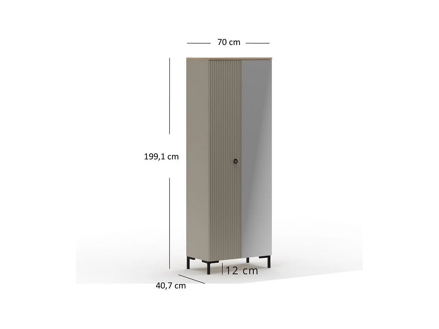 Szafa Lucrezia, Beżowy, 70x41x199 cm, Epikasa