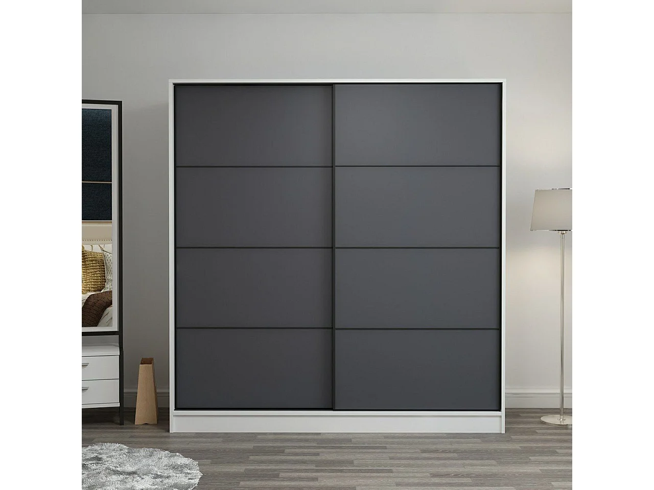 Armario Kale-3159 antracita blanco 180x190x52 cm