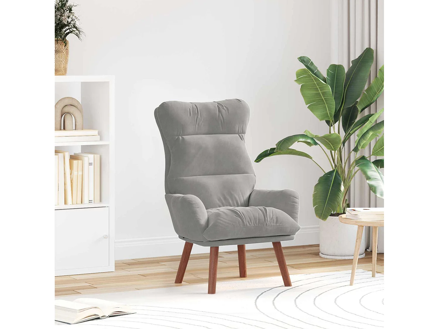 fauteuil Gris clair 69 x 74 x 93 cm Velours