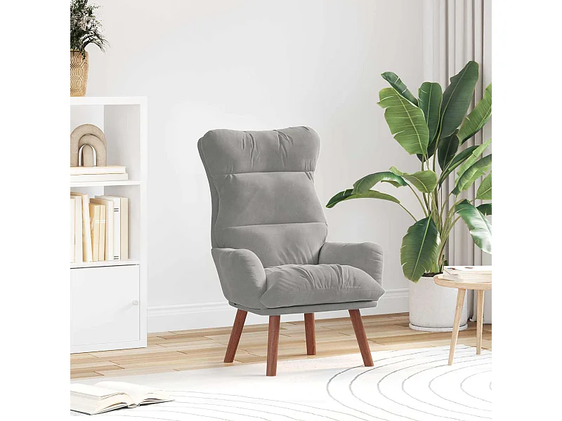 fauteuil Gris clair 69 x 74 x 93 cm Velours