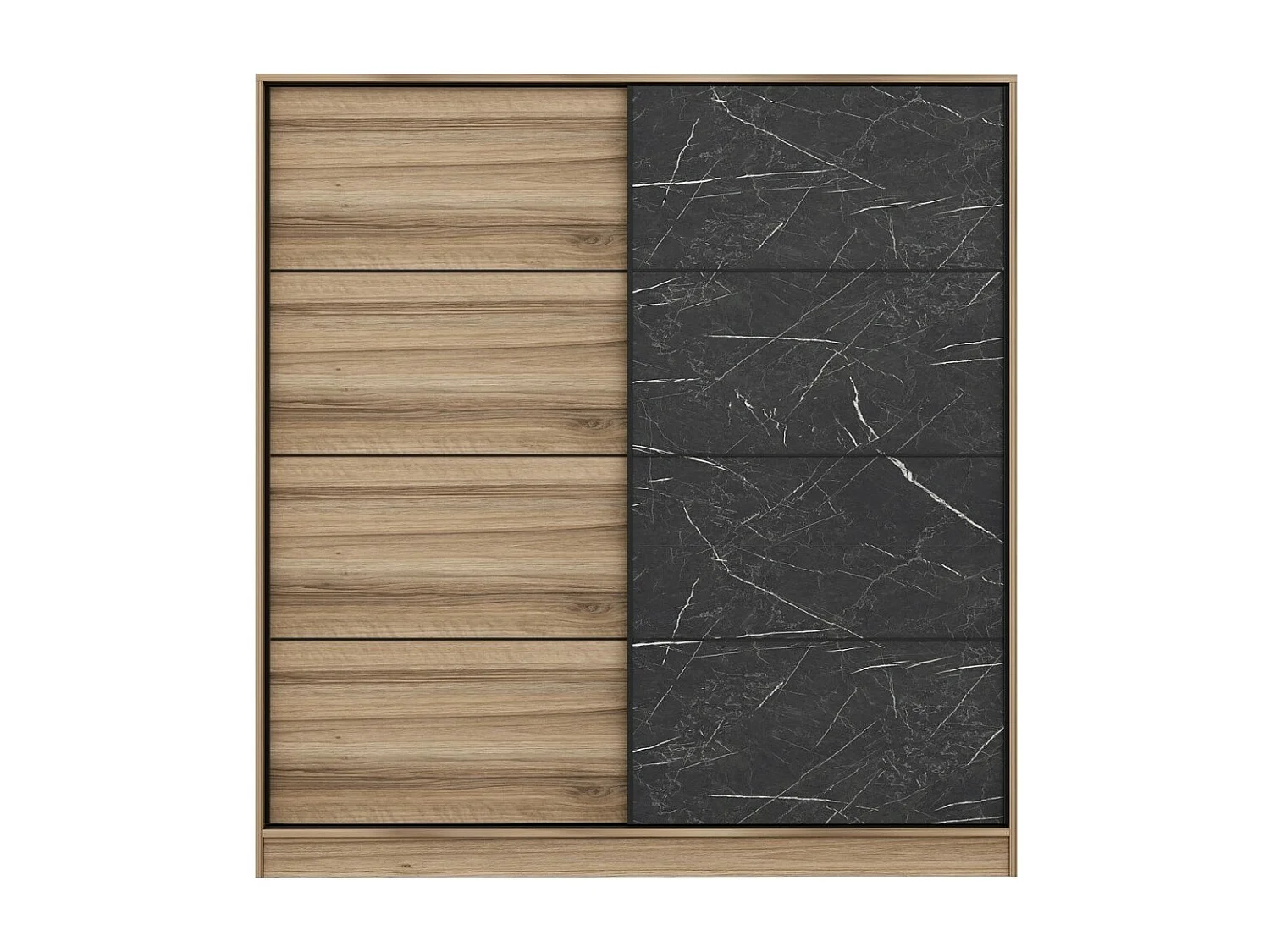 Armario Kale-3981 dore negro 180x210x52 cm