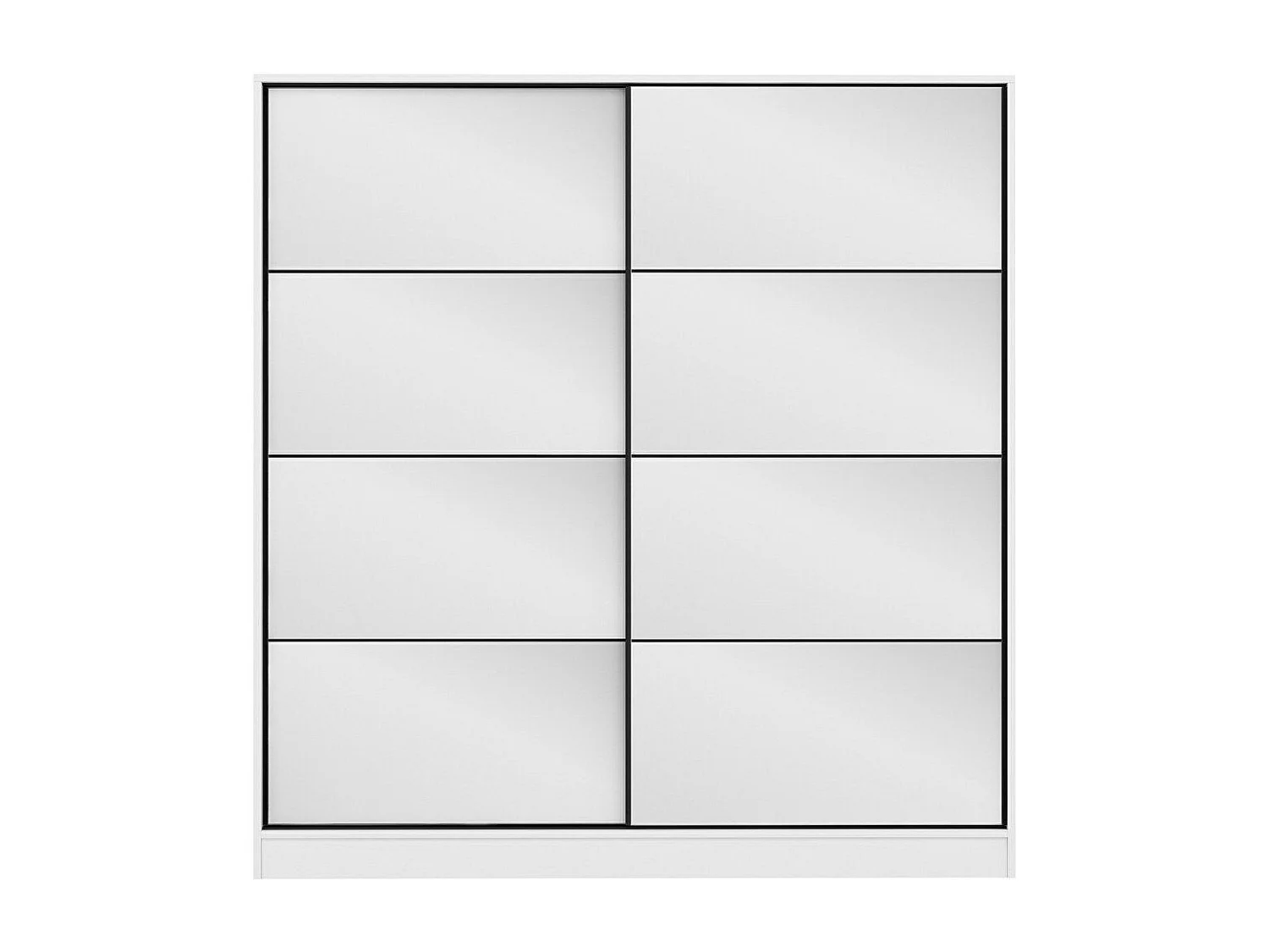 Dressing Carina Blanc L180xH190cm avec 2 portes coulissantes Blanc