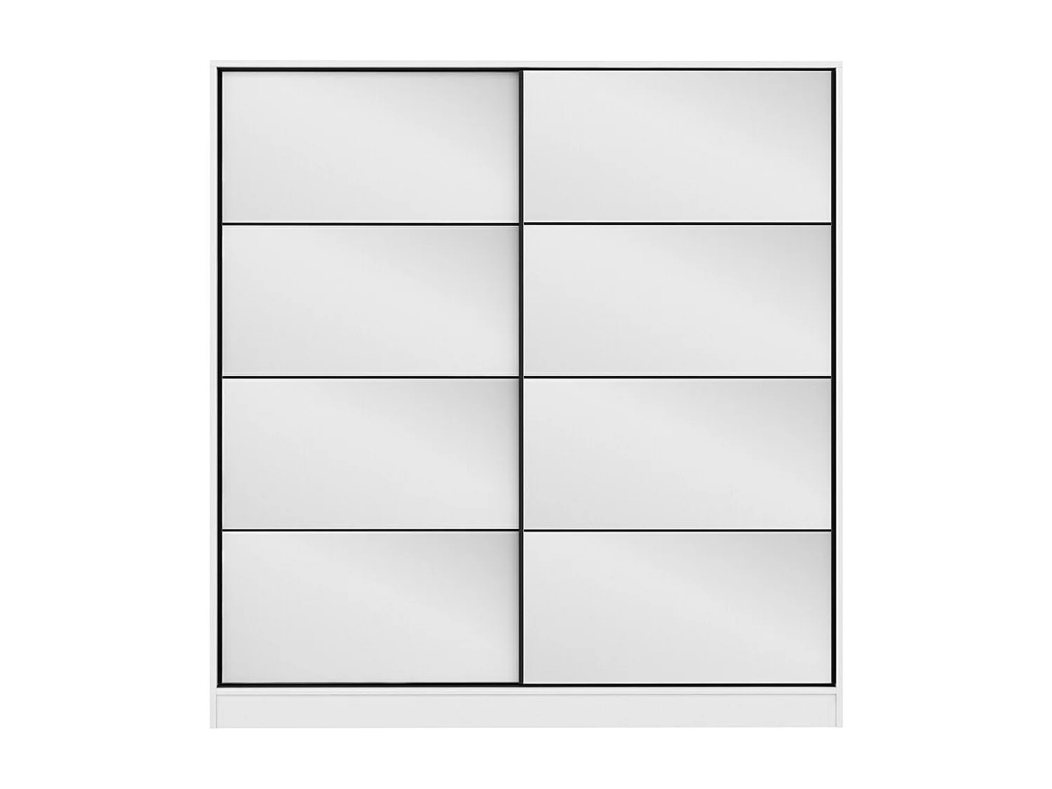 Dressing Carina Blanc L180xH190cm avec 2 portes coulissantes Blanc