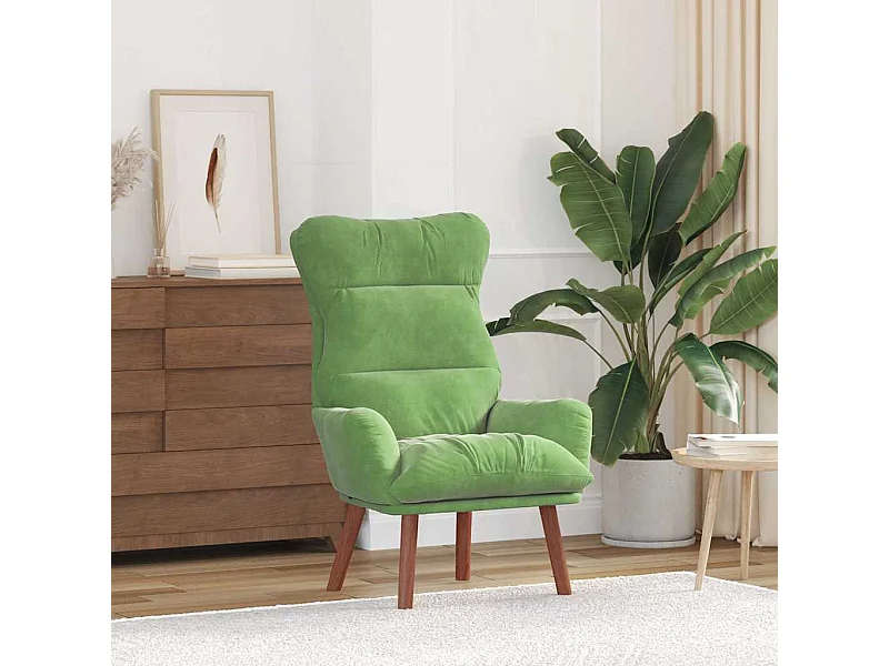 Lichtgroene Moderne en Comfortabele Velours Relaxfauteuil 69 x 74 x 93 cm