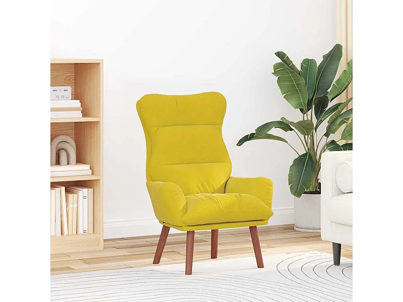 Gele Moderne en Comfortabele Velours Relaxstoel 69 x 74 x 93 cm