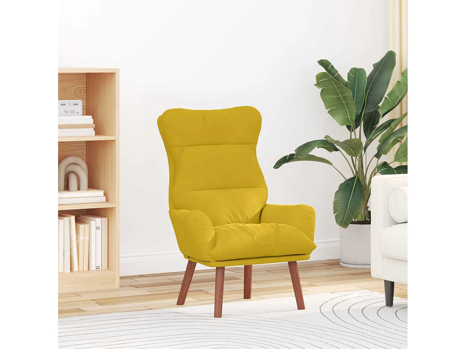 Ontspanningsstoel Geel 69 x 74 x 93 cm Fluweel