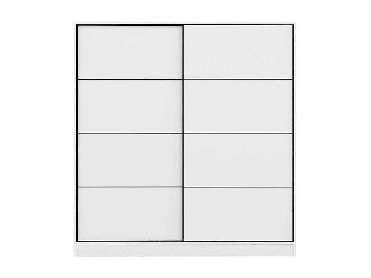 Dressing Carina Blanc L180xH190cm avec 2 portes coulissantes Blanc