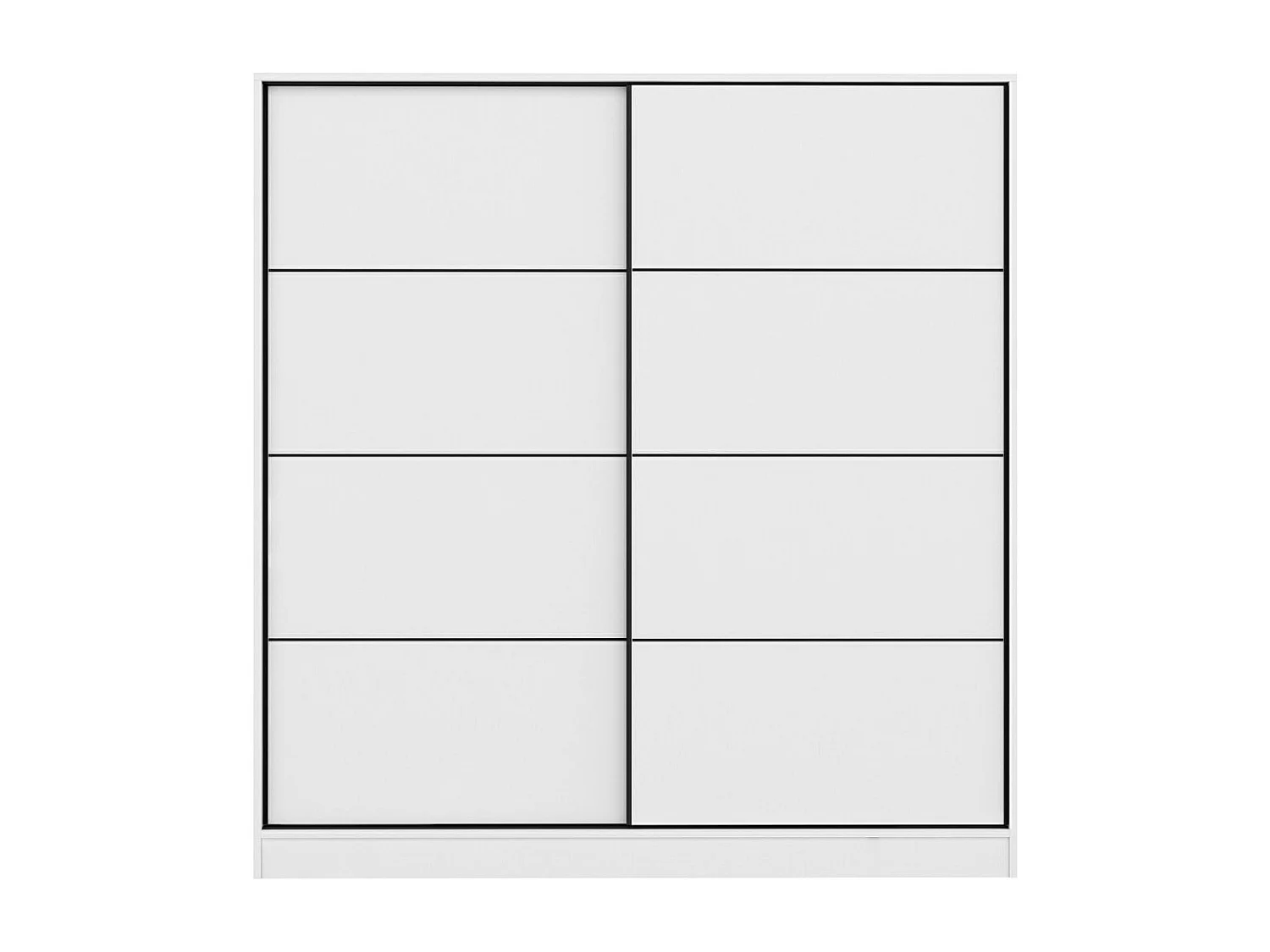 Dressing Carina Blanc L180xH190cm avec 2 portes coulissantes Blanc