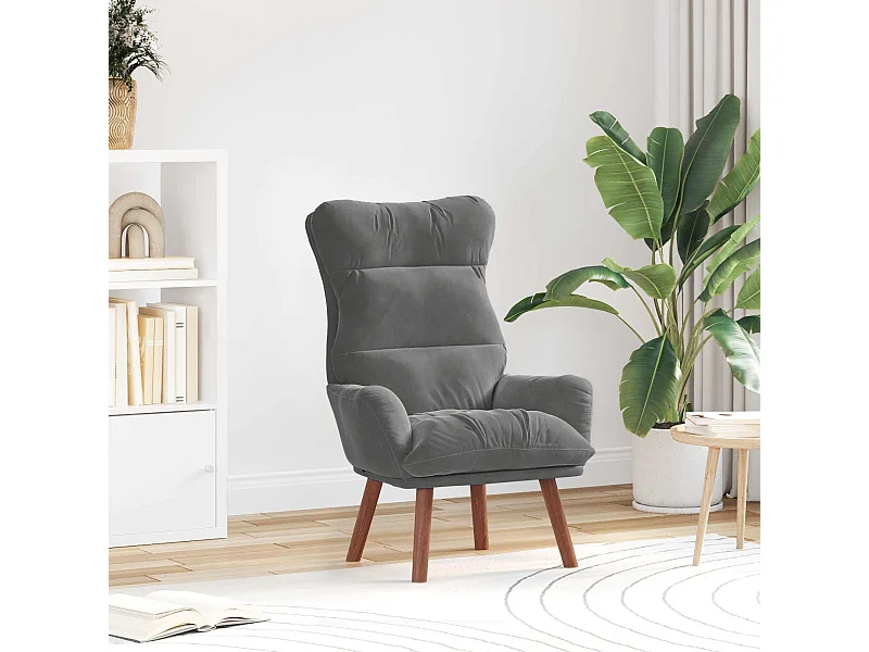fauteuil Gris foncé 69 x 74 x 93 cm Velours