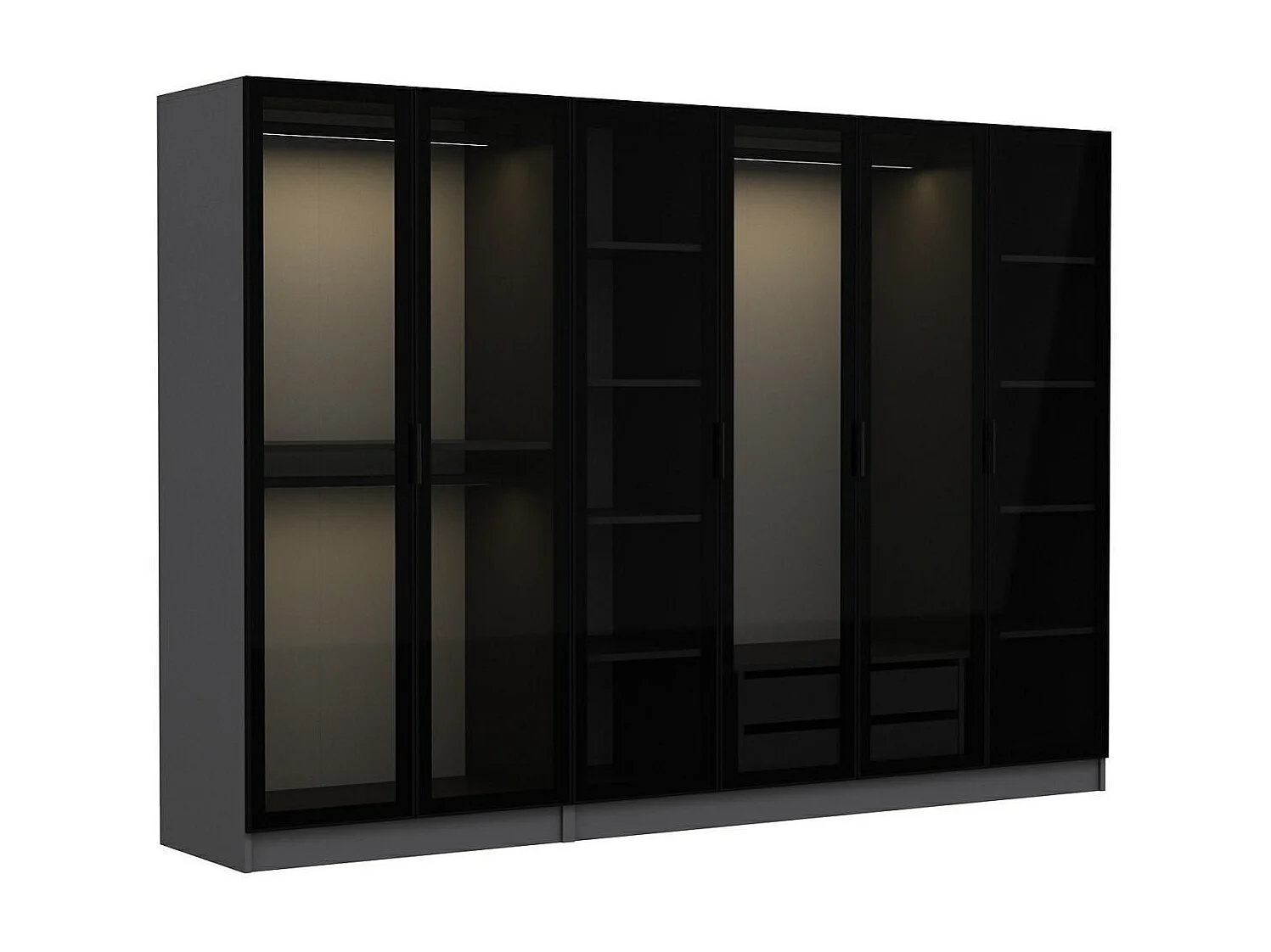 Armario Kale-6092 antracita negro 120x170x41 cm