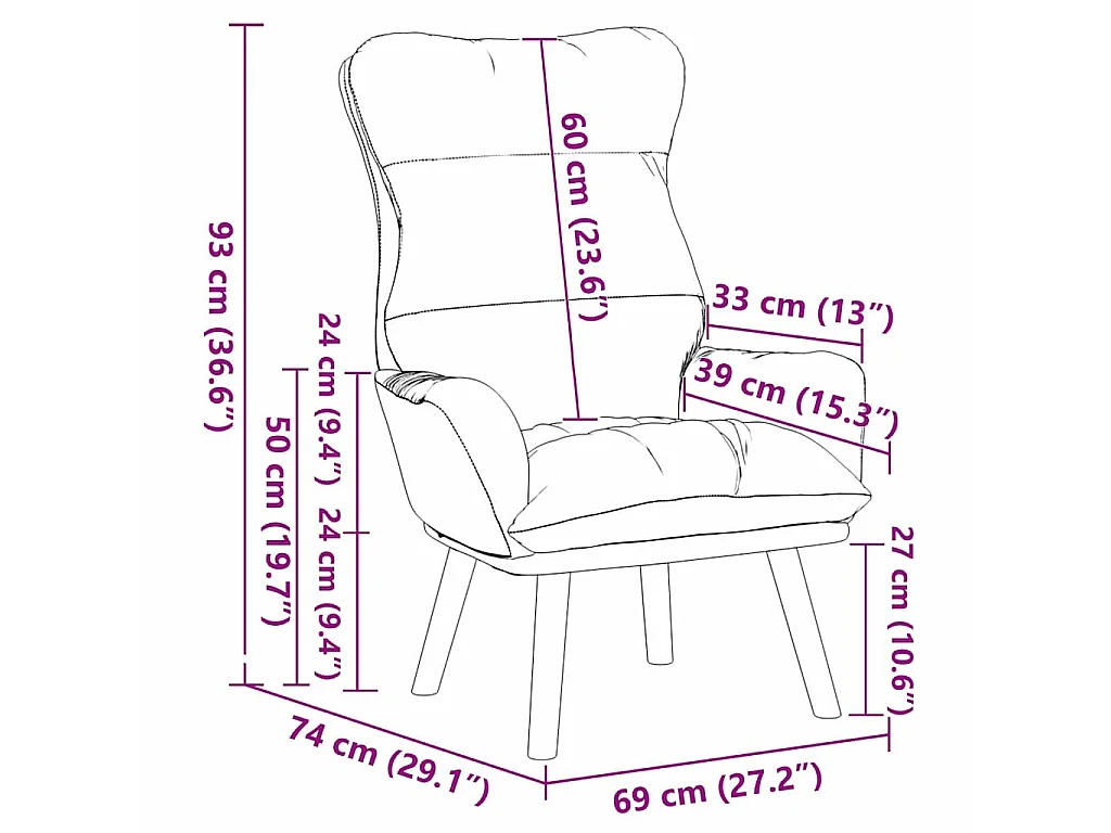 fauteuil Turquoise 69 x 74 x 93 cm Velours
