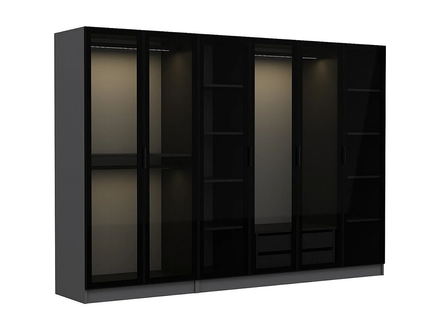 Armario Kale-6653 antracita negro 270x190x52 cm