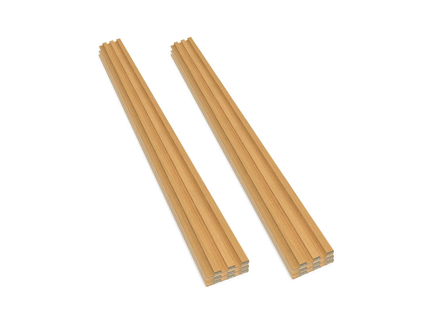 Chopin - Set 6 Pannelli Fonoassorbenti Decorativi 235x18 cm per Interno ed Esterno in WPC Oak
