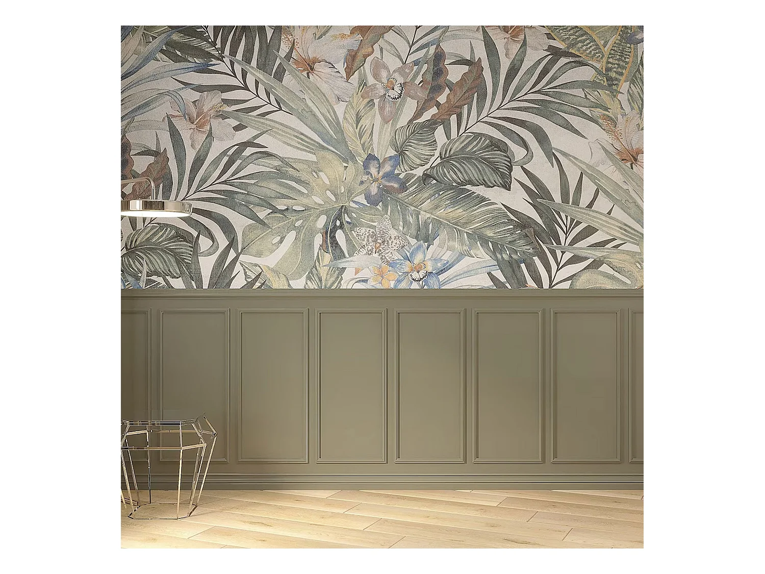 Victoria - Moldura de Meia Altura para Paredes 15 Peças em Poliuretano Branco Pintável