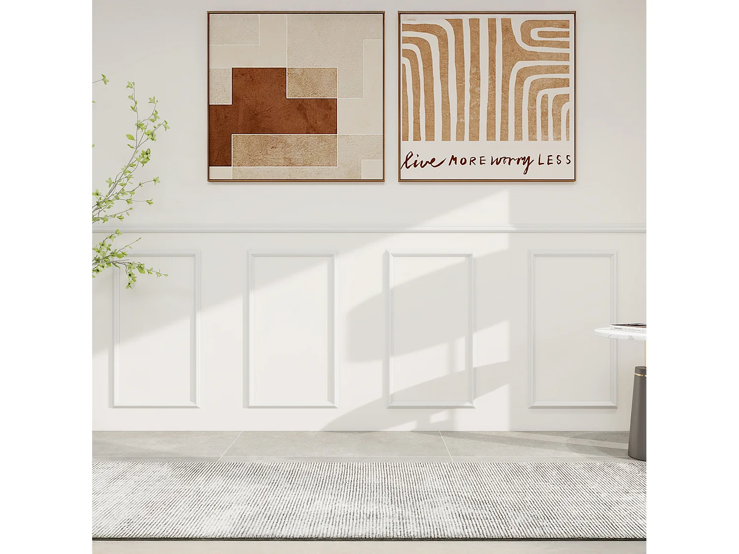 Victoria - Moulure mi-hauteur pour murs 15 pièces en polyuréthane blanc à peindre