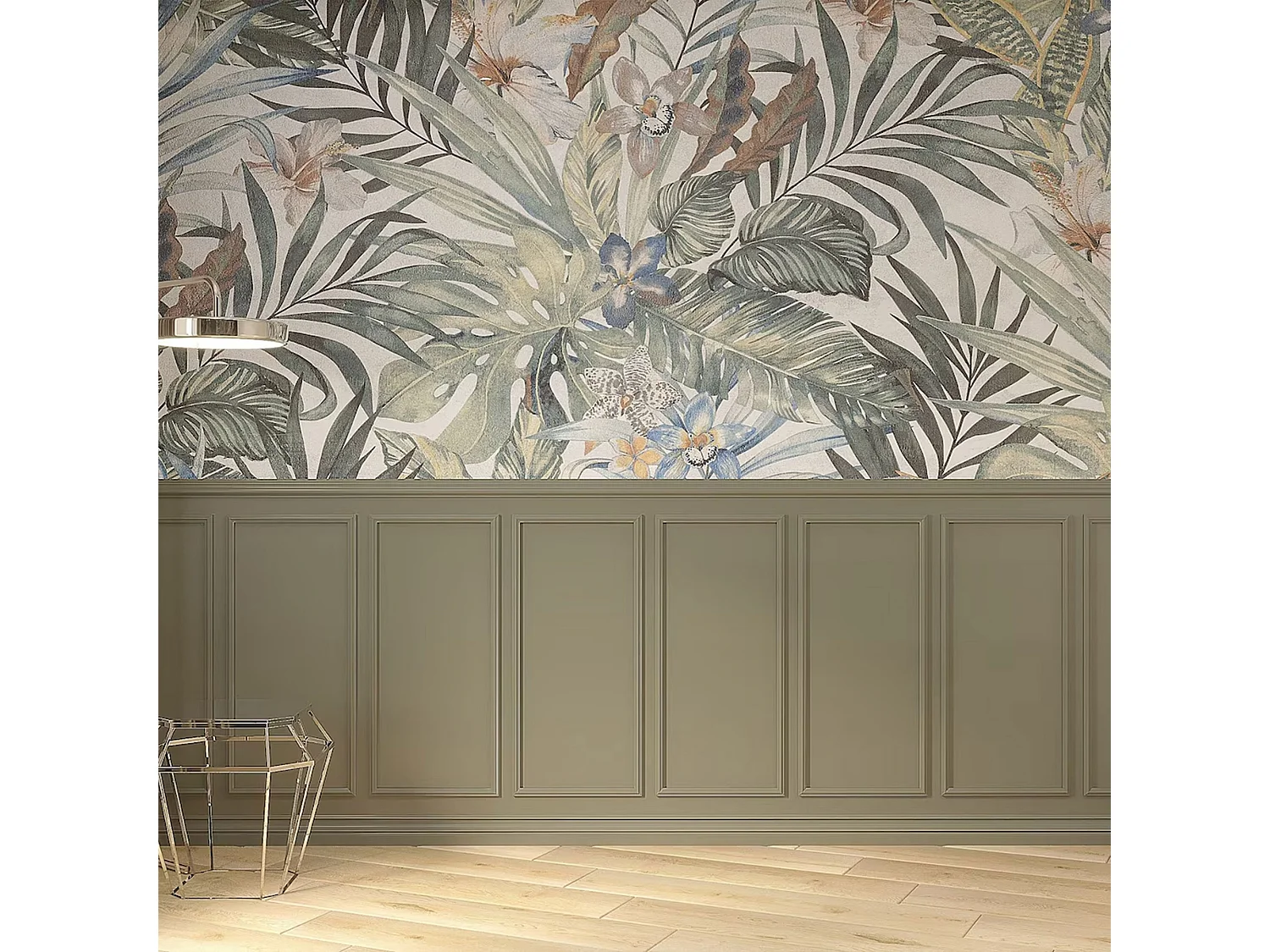 Victoria - Moulure mi-hauteur pour murs 15 pièces en polyuréthane blanc à peindre