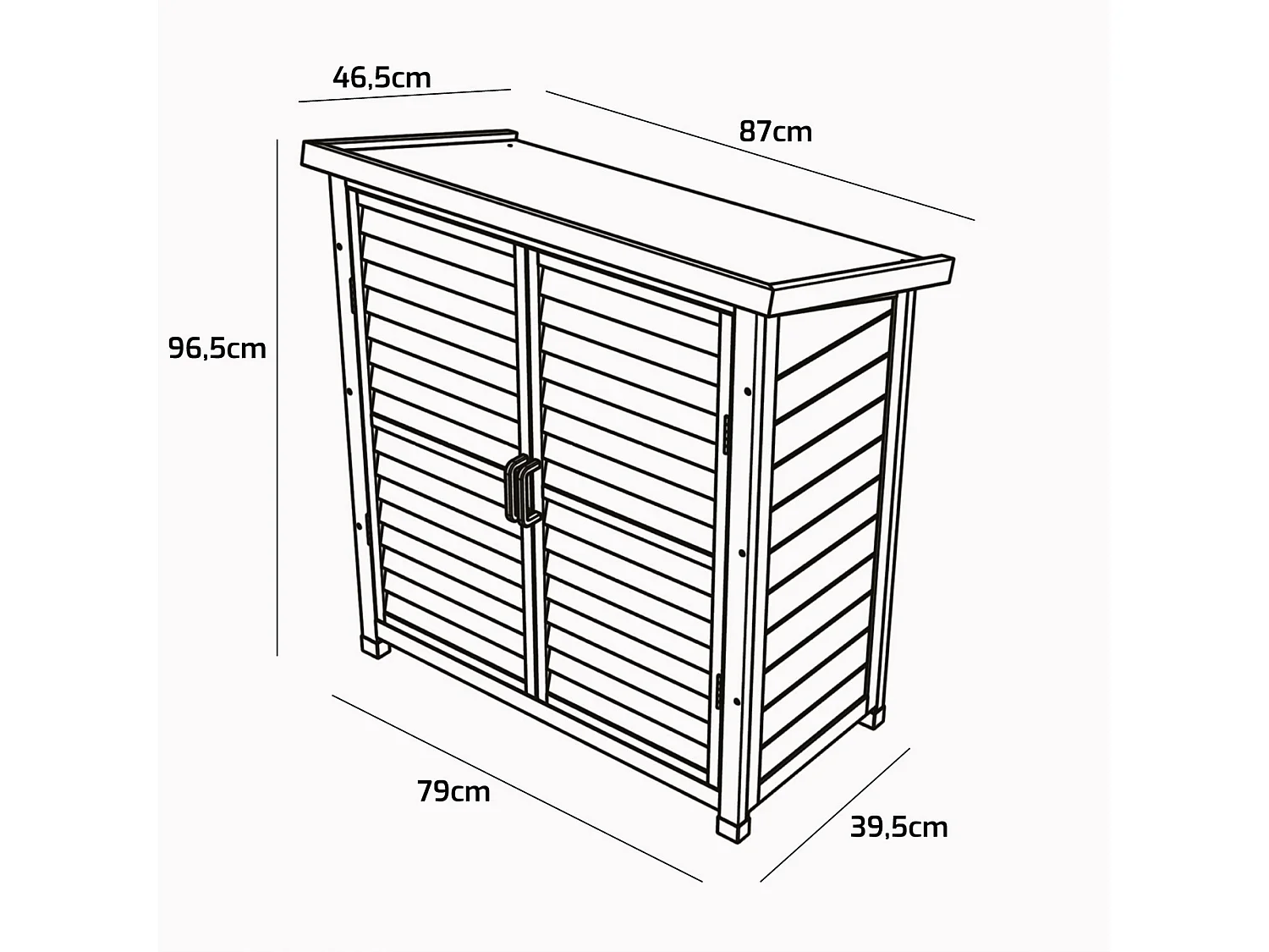 Arborea - Armadietto da Giardino 87x96,5x46,5 cm 2 Ante in Legno di Abete per Attrezzi