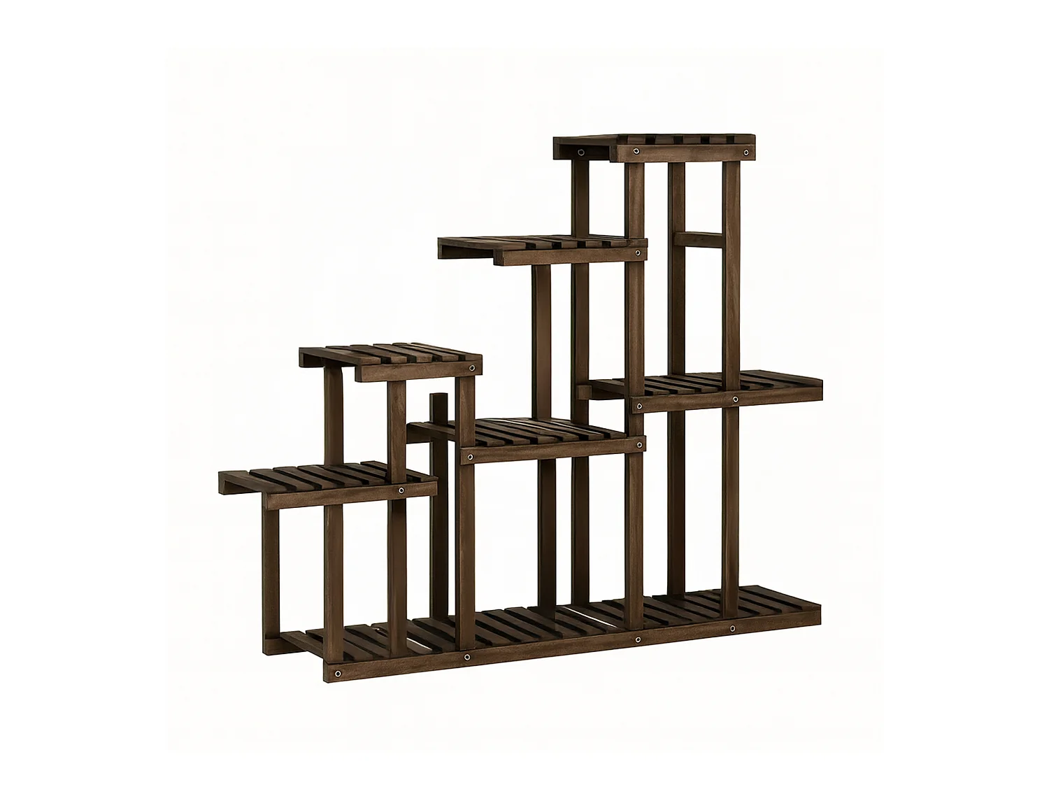 Takumi - Scaffale per Piante Fioriera 113x97x25 cm Porta Vasi da Interno 9 Ripiani in Legno di Abete