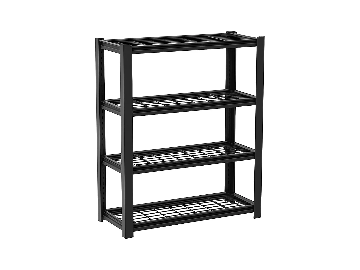Mesh 150 - Estante de metal 150x100x50 cm com 4 prateleiras em rede capacidade de carga 1365 kg preto