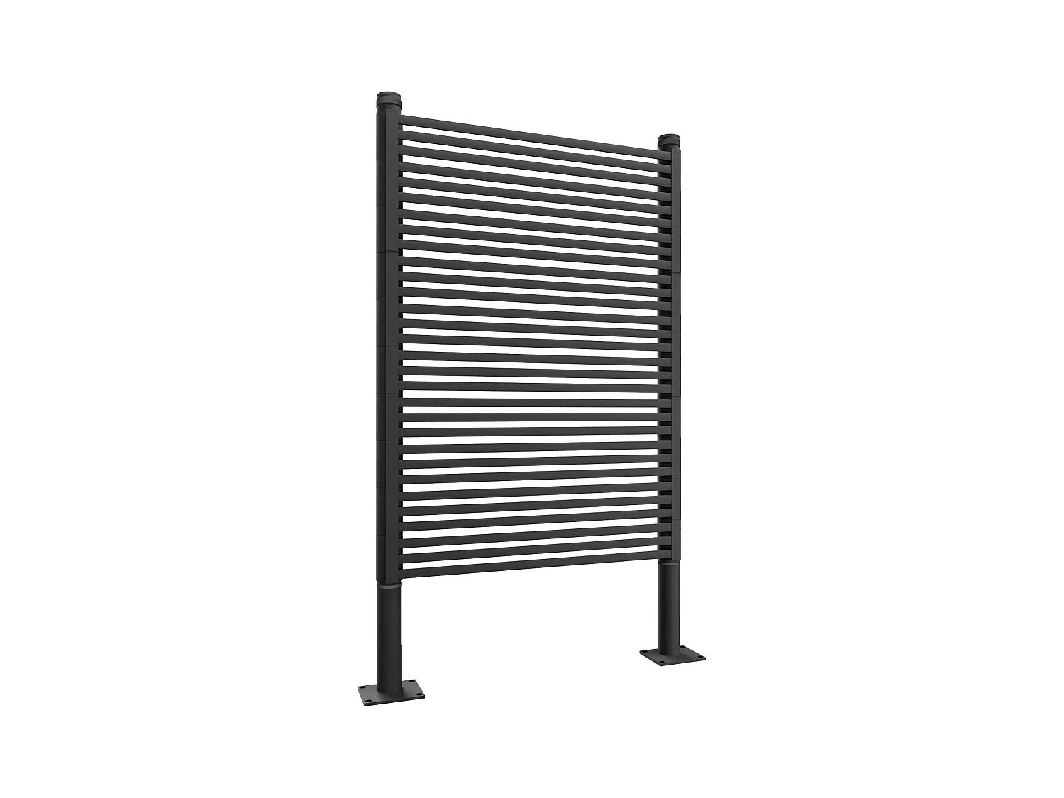 Linea - Pannello Frangivista Separè da Esterno 90,5x193 cm in Metallo e Resina Nero