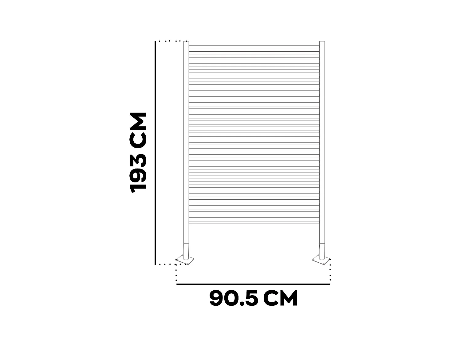 Linea - Pannello Frangivista Separè da Esterno 90,5x193 cm in Metallo e Resina Nero