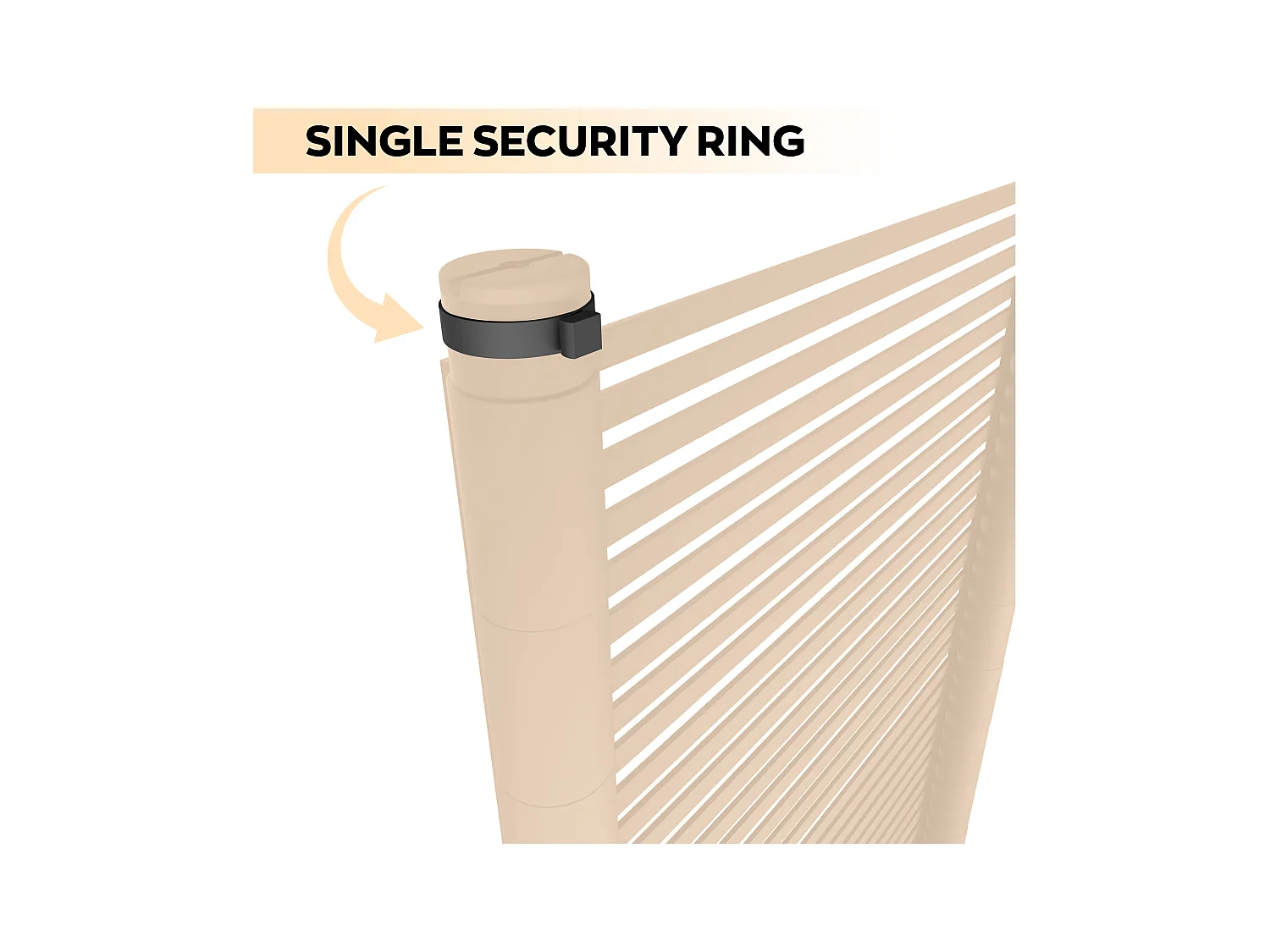 Linea - Pannello Frangivista Separè da Esterno 90,5x193 cm in Metallo e Resina Nero