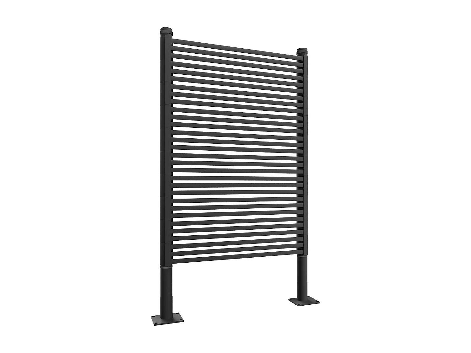 Linea - Panneau Brise-Vue Séparateur d’Extérieur 90,5x193 cm en Métal et Résine Noir