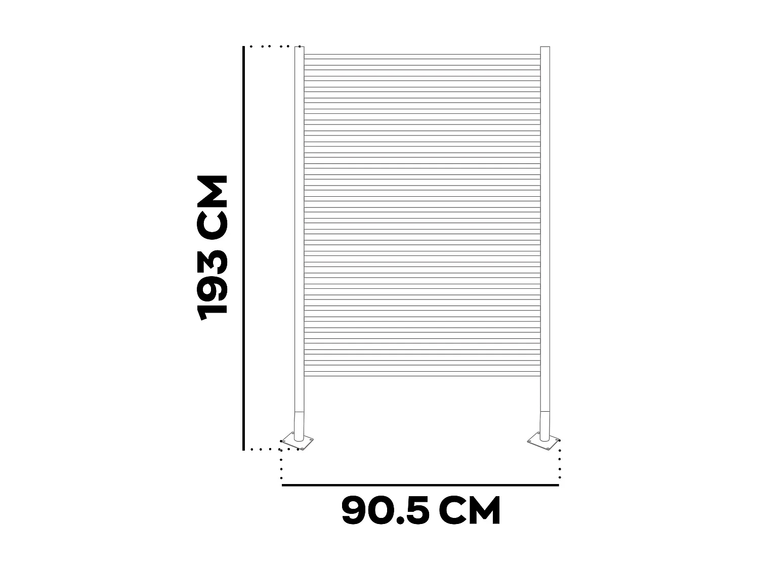 Linea - Panneau Brise-Vue Séparateur d’Extérieur 90,5x193 cm en Métal et Résine Noir