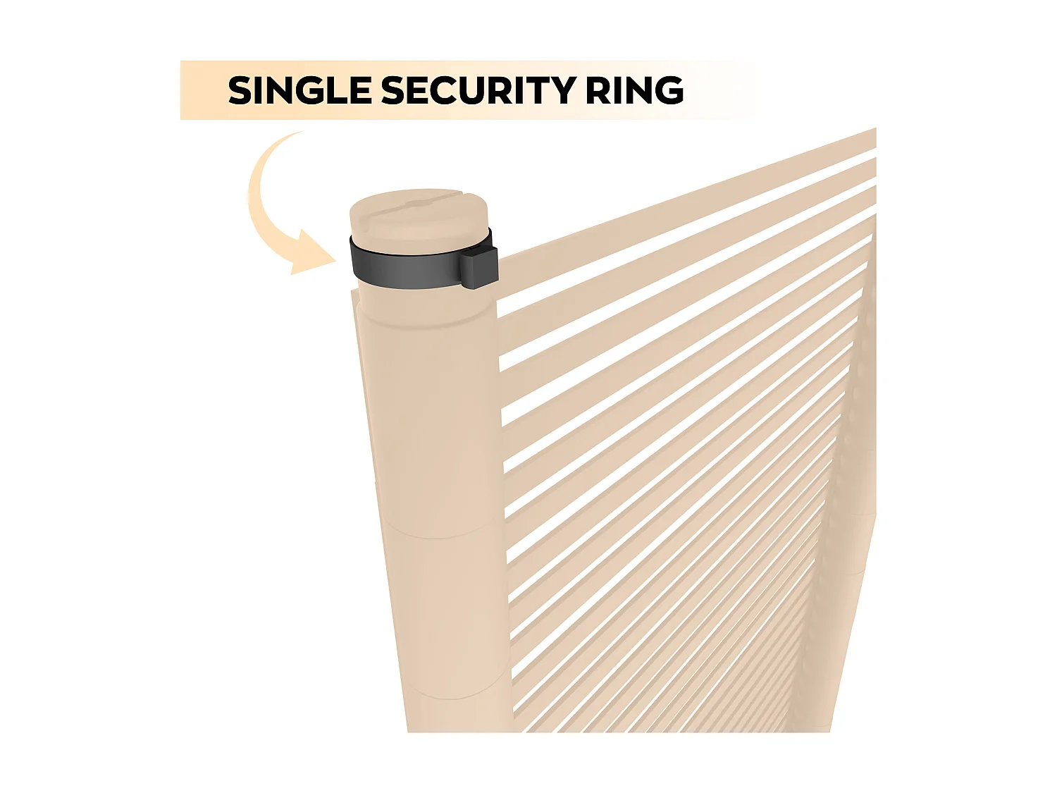 Linea - Panneau Brise-Vue Séparateur d’Extérieur 90,5x193 cm en Métal et Résine Noir