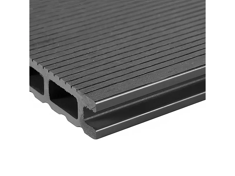 Kaido - Set di 5 Doghe Pavimento da Esterno 150x75 cm per Giardino Patio Terrazza in WPC Nero