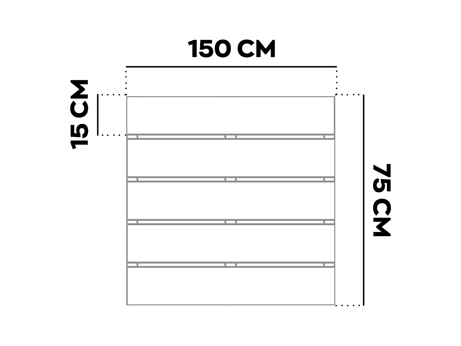 Kaido - Set di 5 Doghe Pavimento da Esterno 150x75 cm per Giardino Patio Terrazza in WPC Teak