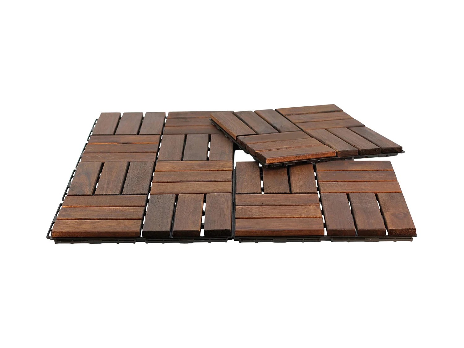 Lyva - Pavimento da Esterno con Clip 30x30 cm 10 Piastrelle per Giardino Patio Terrazza in Legno di Acacia