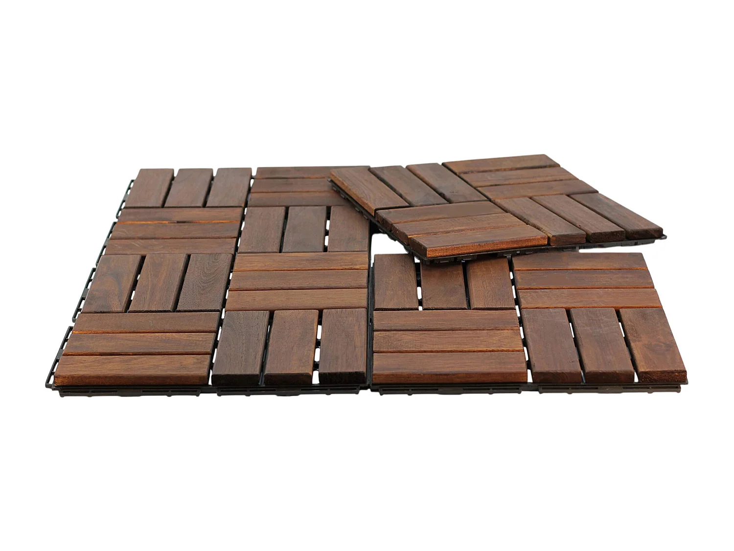 Lyva - Pavimento Exterior com Clip 30x30 cm 10 Placas para Jardim Pátio Terraço em Madeira de Acácia