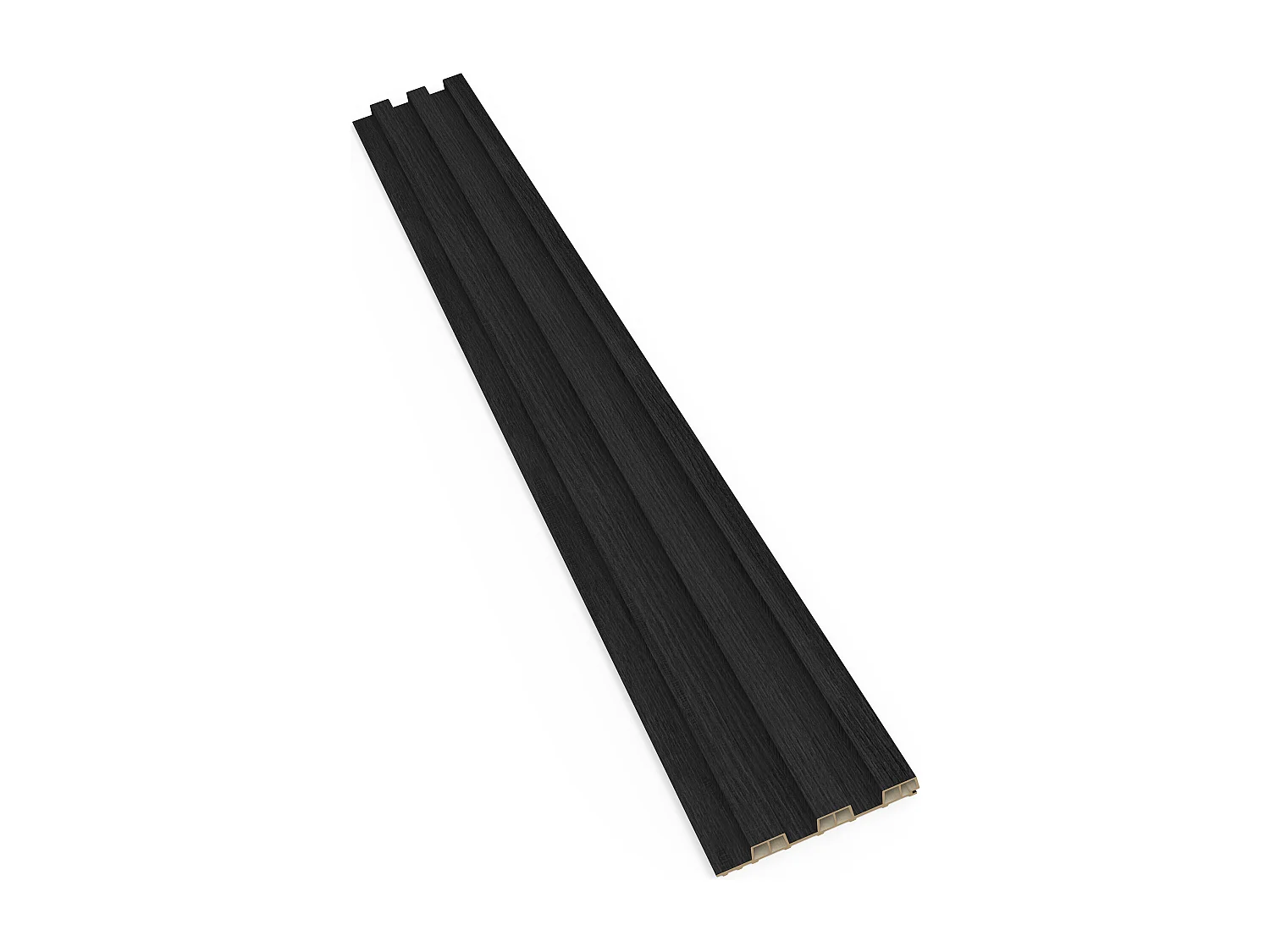 Bach - Set 8 Pannelli Fonoassorbenti Decorativi 150x18 cm per Interno ed Esterno in WPC Nero