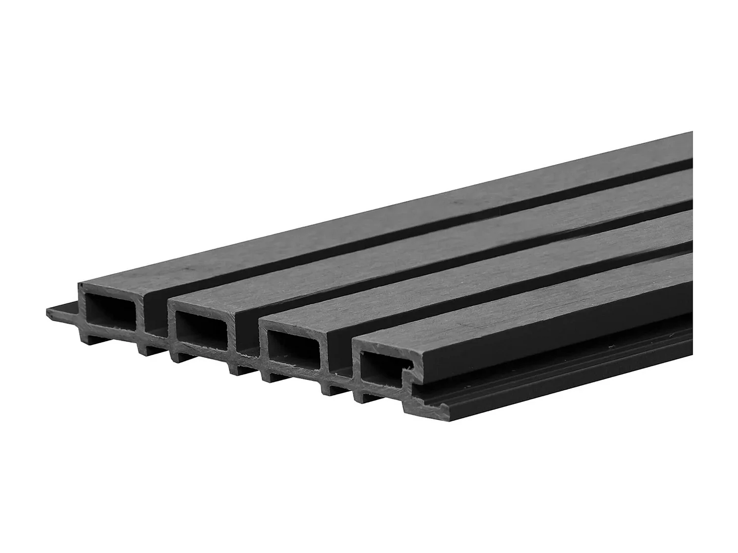 Bach - Set 8 Pannelli Fonoassorbenti Decorativi 150x18 cm per Interno ed Esterno in WPC Nero