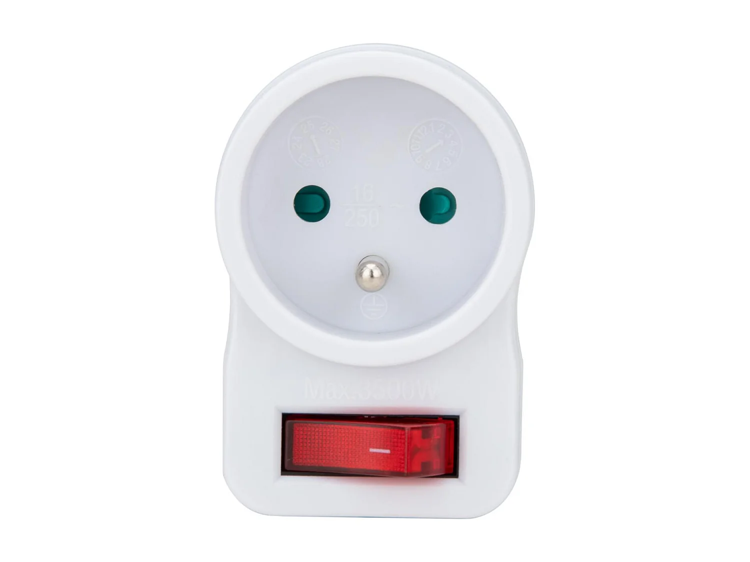 Prise 16A avec interrupteur - Blanc - Zenitech