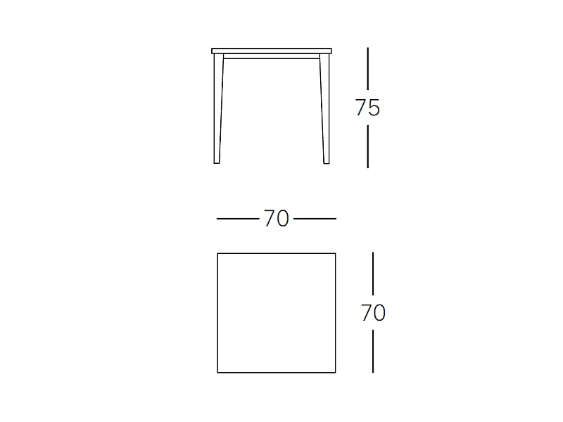 Table de jardin métal et plastique Timo 70 x 70 cm, Scab