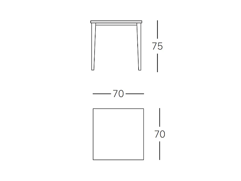 Table de jardin métal et plastique Timo 70 x 70 cm, Scab