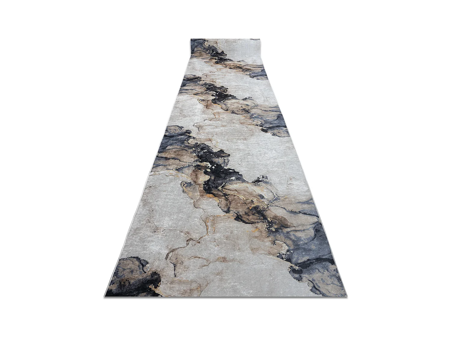 Alfombra de pasillo con refuerzo de goma LOTUS SHADOWS 37550 Abstracci 100x450 cm