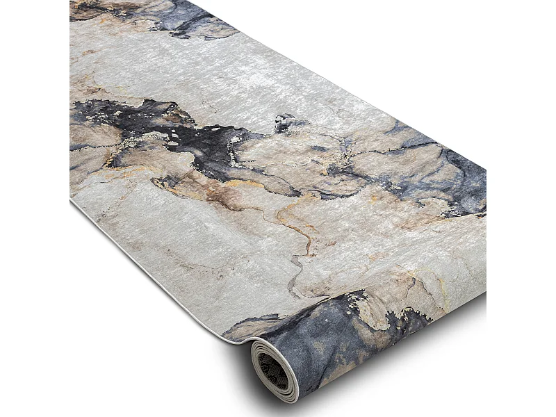 TAPIS DE COULOIR antidérapant LOTUS SHADOWS 37550 Abstraction beige / 80x420 cm