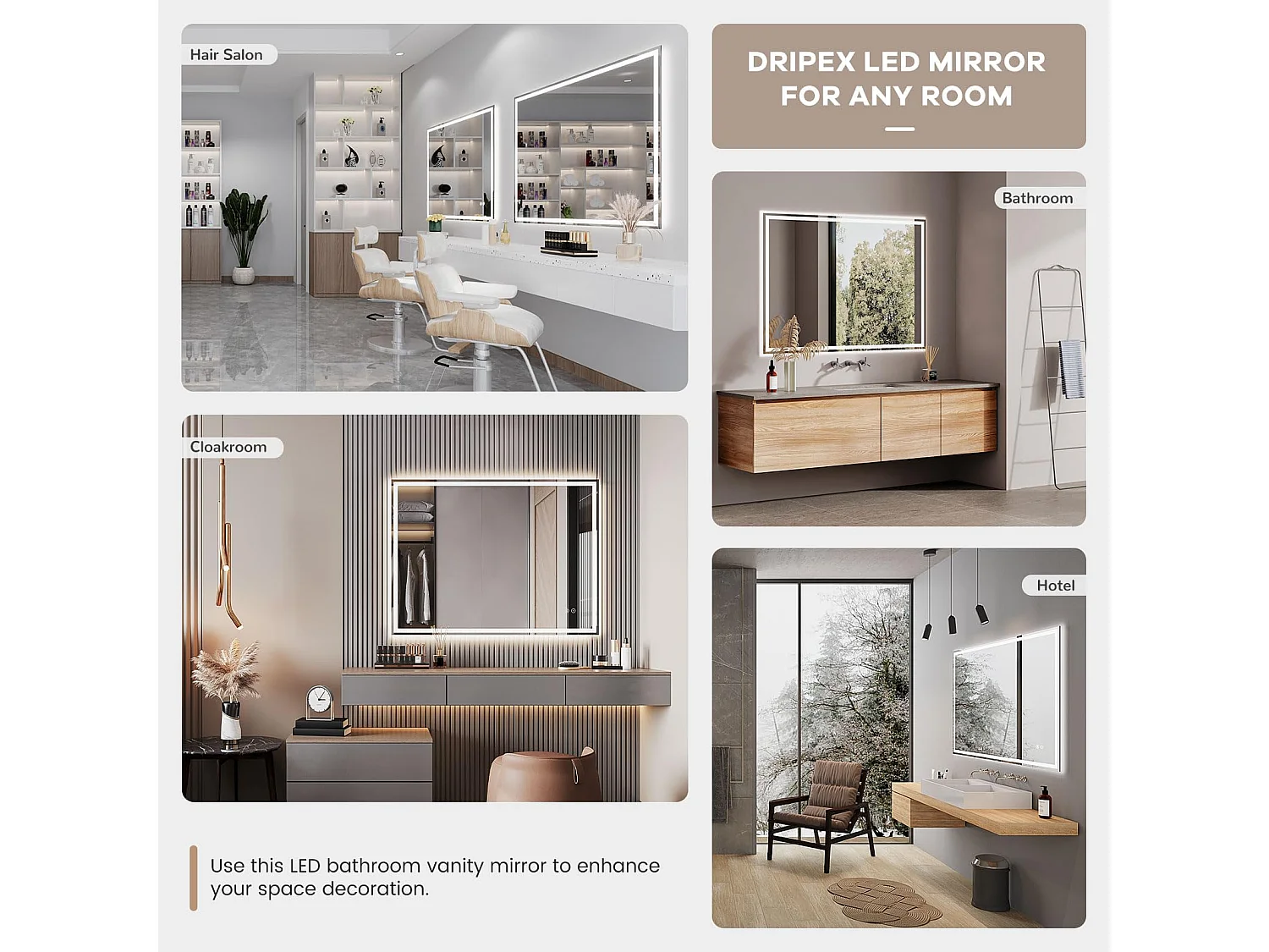 Specchio da bagno a LED 60x80cm Bluetooth, antiappannamento, 3 colori, dimmerabile, presa per rasoio, interruttore touch, memoria